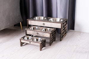 Dog Bowl with Holder - single or double