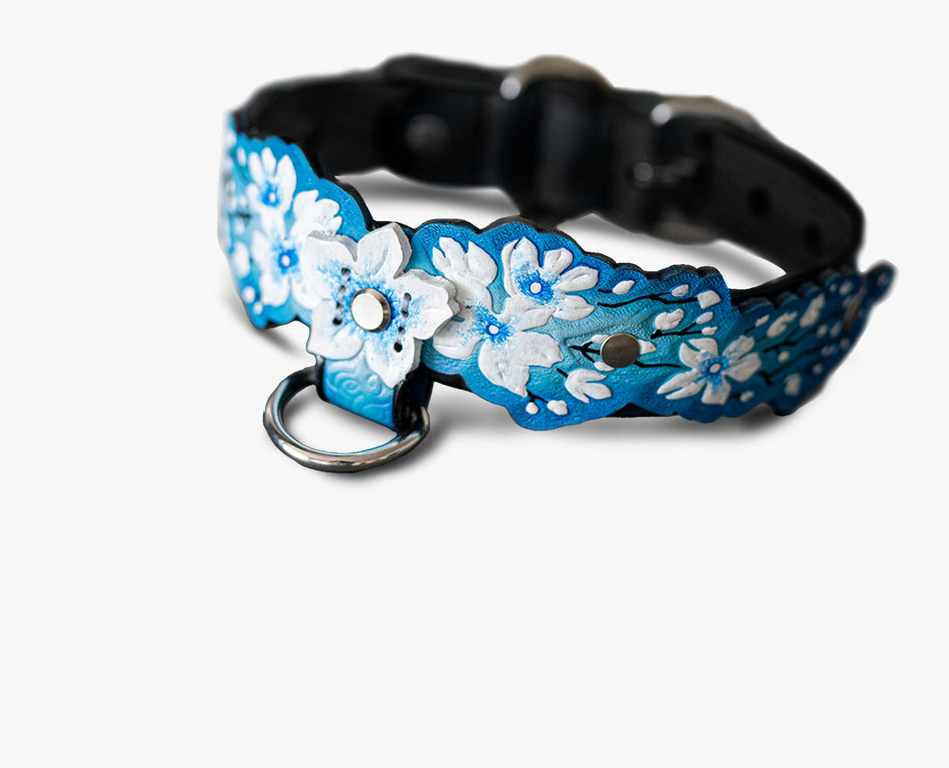 Blue Cherry Blossom Collar