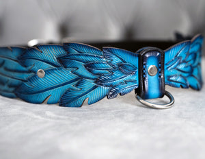 Collar De Plumas Azul