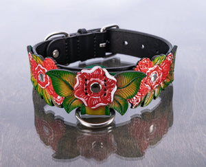 Conjunto de cuello floral verde y rojo