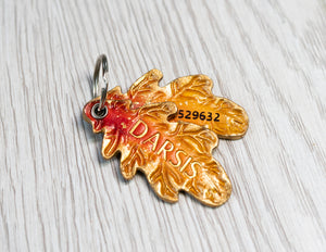 Golden Oak Leaf ID Tag